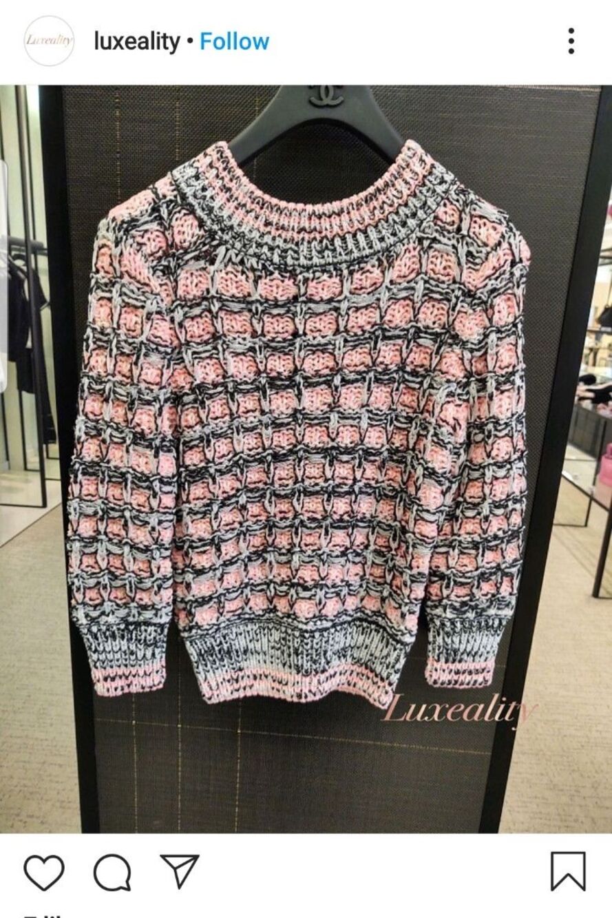 CHANEL 20S Spring-Summer 2020 Pink Knit Pullover, FR 38, US 6, NWT